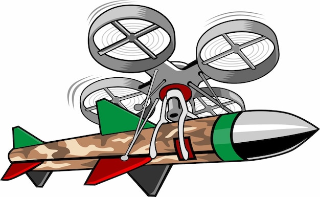 Vector vector de diseño de ilustración de drones de misiles