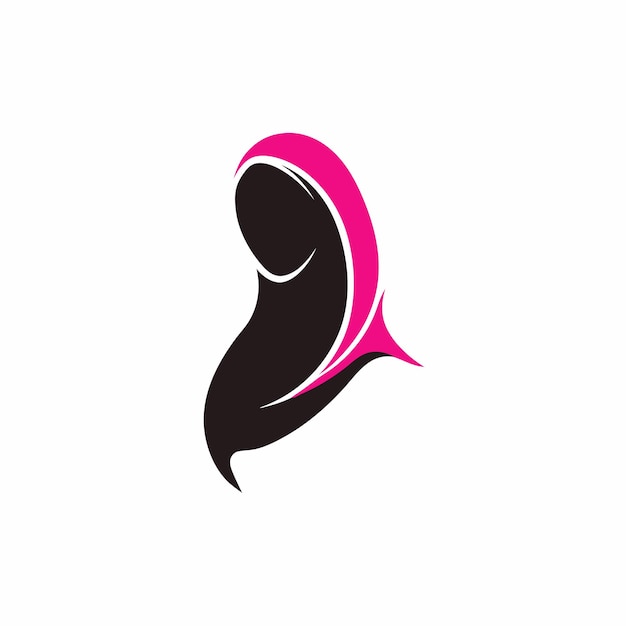 Vector de diseño de la ilustración del icono del hijab femenino