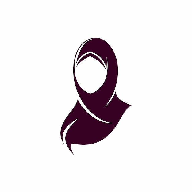 Vector de diseño de la ilustración del icono del hijab femenino