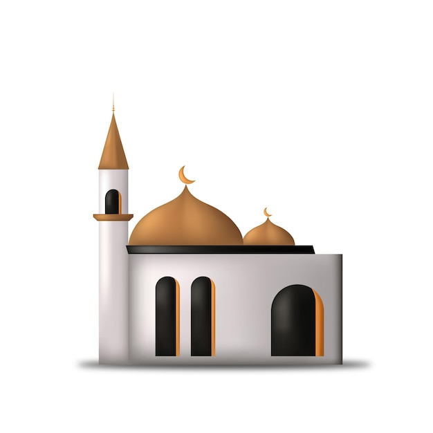 Vector de diseño de ilustración de icono de mezquita 3D