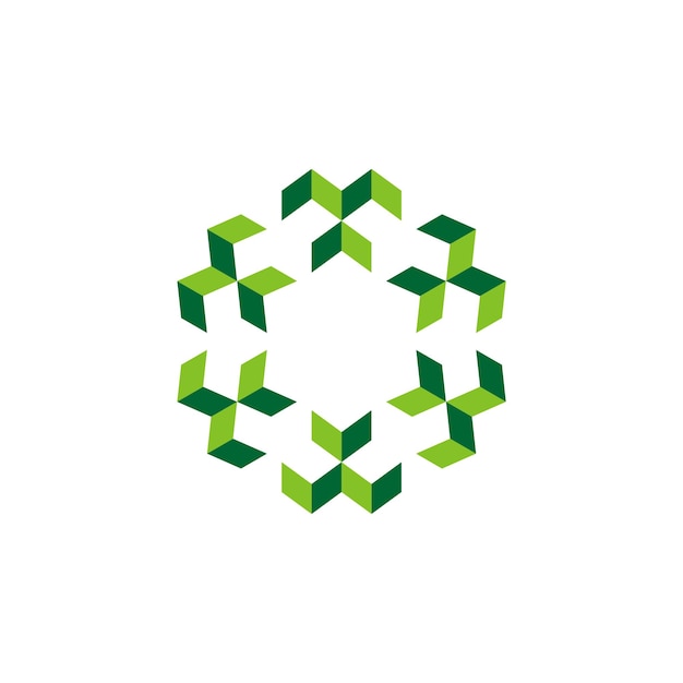 Vector de diseño de ilustración de plantilla de logotipo de círculo geométrico de flecha verde EPS 10