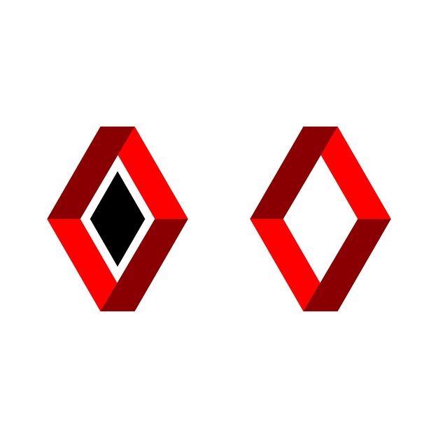 Vector de diseño de ilustración de plantilla de logotipo cuadrado de diamante rojo EPS 10