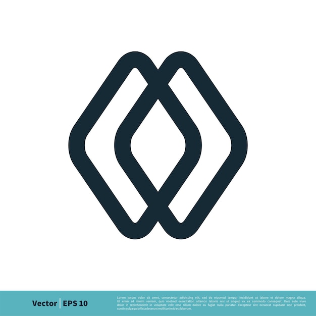 Vector de diseño de ilustración de plantilla de logotipo de diamante de línea abstracta dos EPS 10