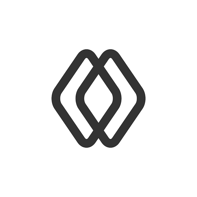 Vector de diseño de ilustración de plantilla de logotipo de diamante de línea abstracta dos EPS 10