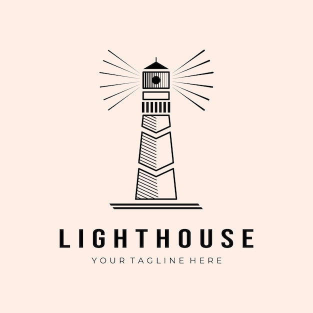 Vector de diseño de ilustración de plantilla de logotipo de faro