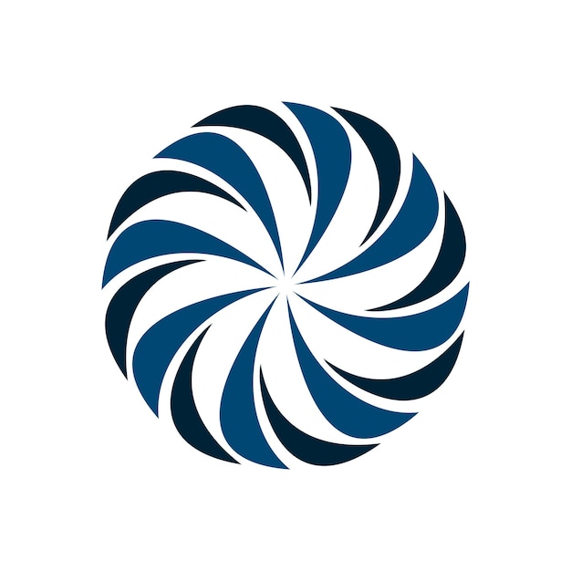 Vector de diseño de ilustración de plantilla de logotipo de flor azul círculo EPS 10