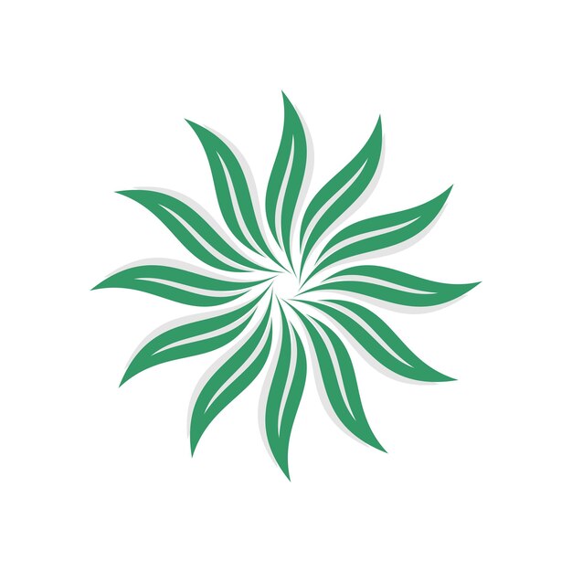 Vector de diseño de ilustración de plantilla de logotipo de flor de círculo verde abstracto EPS 10
