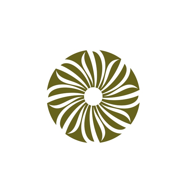 Vector de diseño de ilustración de plantilla de logotipo de flor de círculo verde EPS 10
