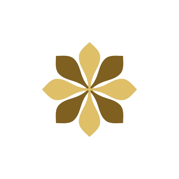 Vector de diseño de ilustración de plantilla de logotipo de flor de estrella dorada EPS 10