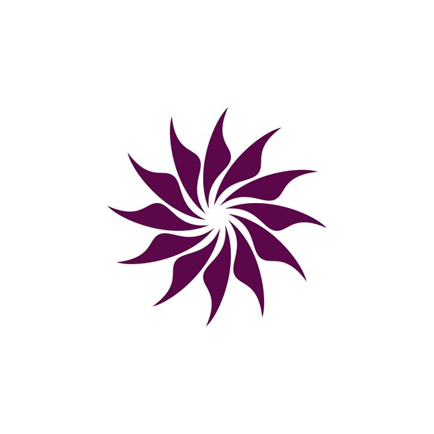 Vector de diseño de ilustración de plantilla de logotipo de flor de estrella púrpura EPS 10