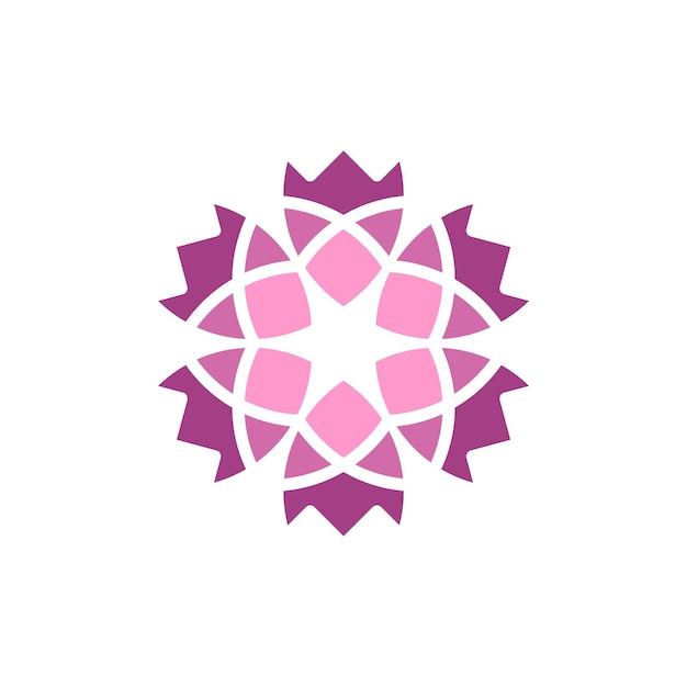 Vector de diseño de ilustración de plantilla de logotipo de flor de estrella rosa EPS 10