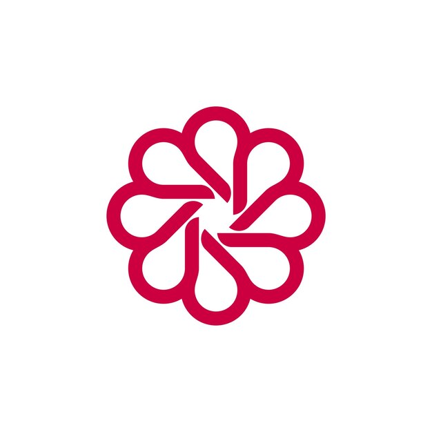 Vector de diseño de ilustración de plantilla de logotipo de flor de flor ornamental EPS 10