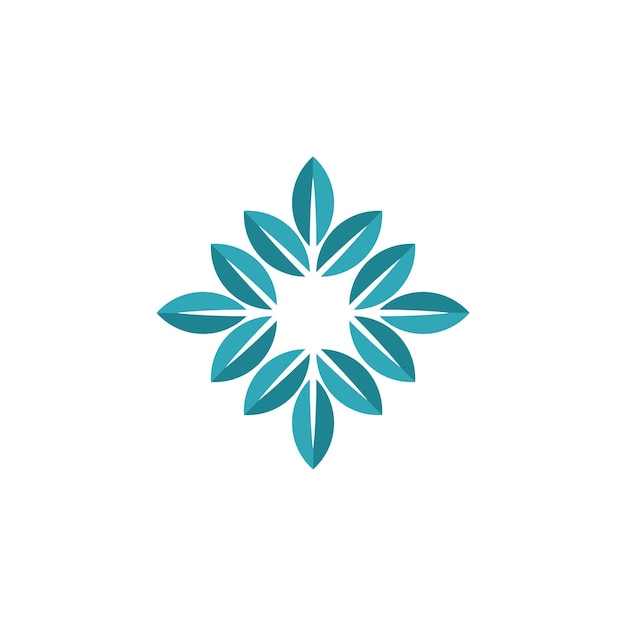 Vector de diseño de ilustración de plantilla de logotipo de flor de hojas ornamentales EPS 10