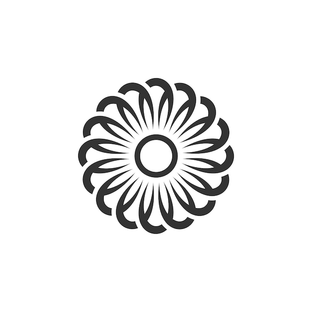 Vector de diseño de ilustración de plantilla de logotipo de flor ornamental EPS 10