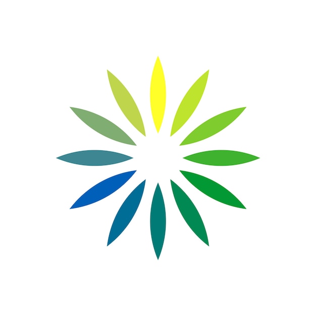 Vector de diseño de ilustración de plantilla de logotipo de flor de sol colorido EPS 10