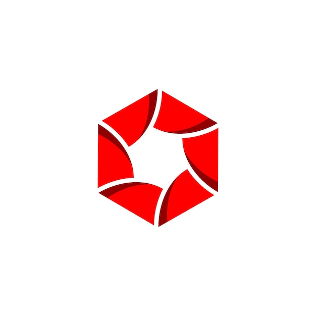 Vector de diseño de ilustración de plantilla de logotipo de fotografía de lente hexagonal EPS 10