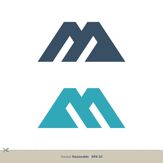 Vector de diseño de ilustración de plantilla de logotipo de letra M EPS 10