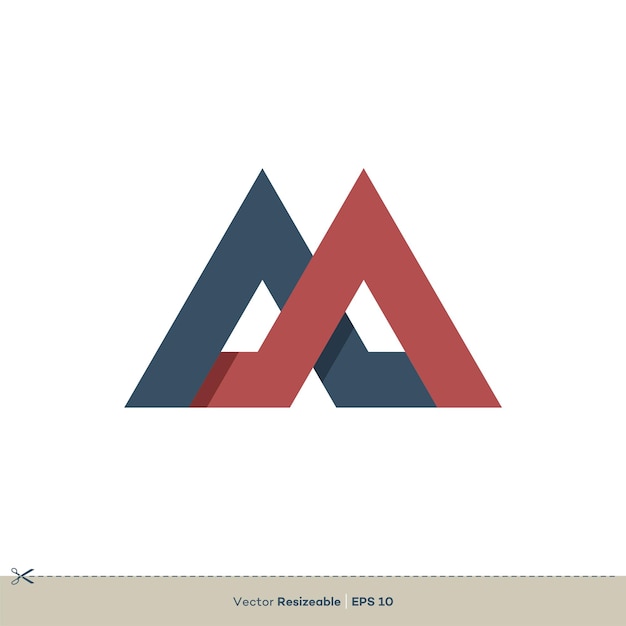 Vector de diseño de ilustración de plantilla de logotipo de letra M EPS 10
