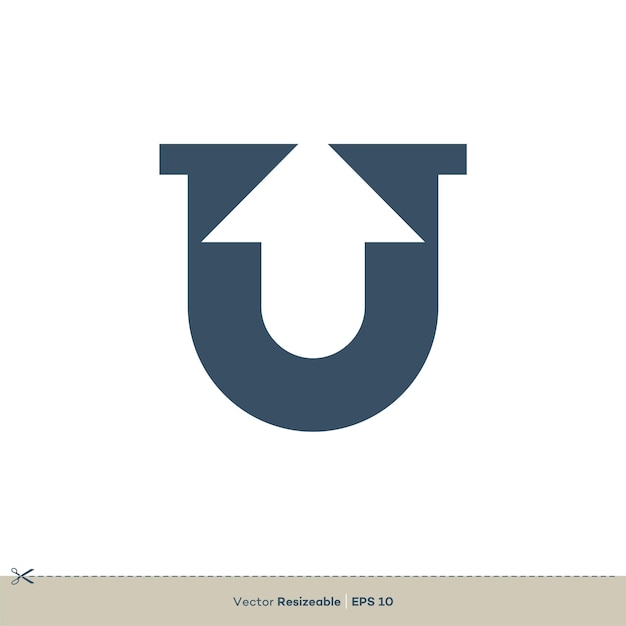 Vector de diseño de ilustración de plantilla de logotipo de letra U EPS 10
