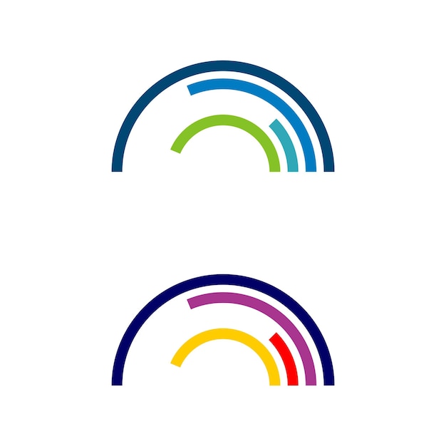 Vector de diseño de ilustración de plantilla de logotipo de líneas curvas coloridas EPS 10