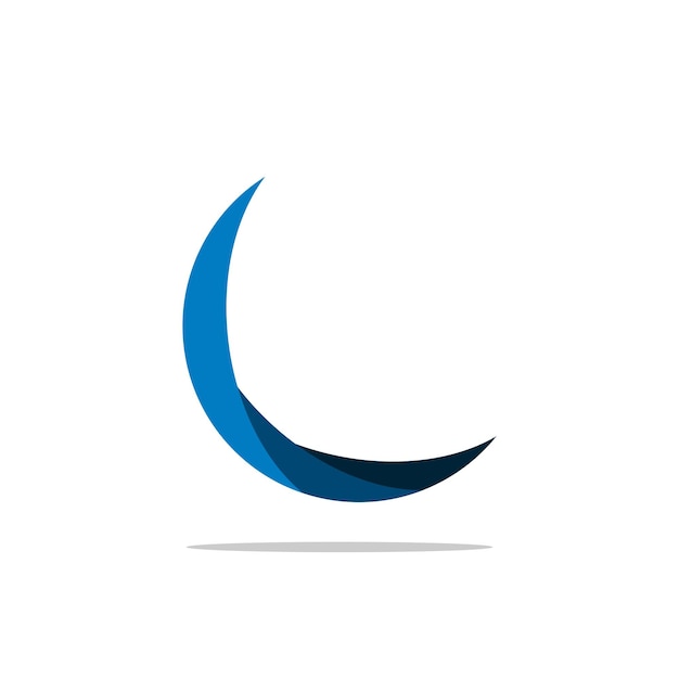 Vector de diseño de ilustración de plantilla de logotipo de luna azul abstracto EPS 10