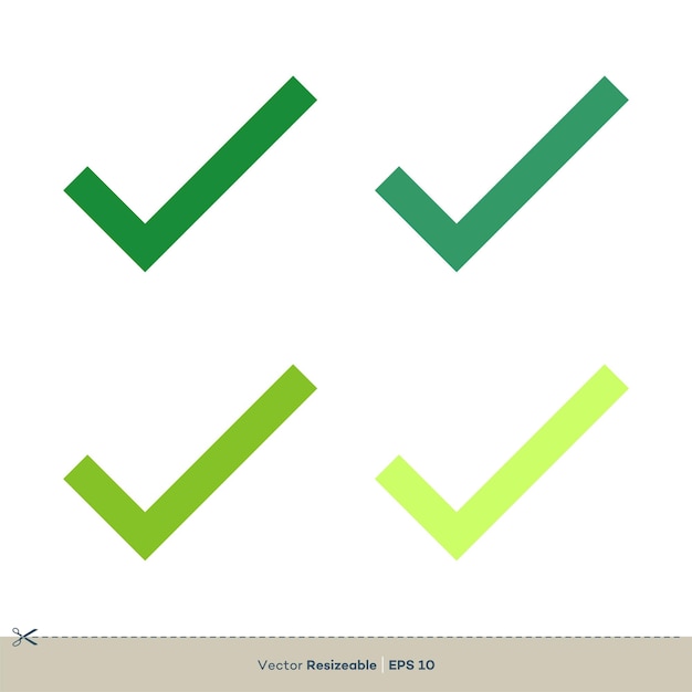 Vector de diseño de ilustración de plantilla de logotipo de marca de verificación verde EPS 10