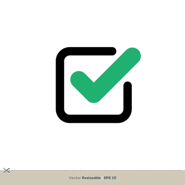 Vector de diseño de ilustración de plantilla de logotipo de marca de verificación verde EPS 10