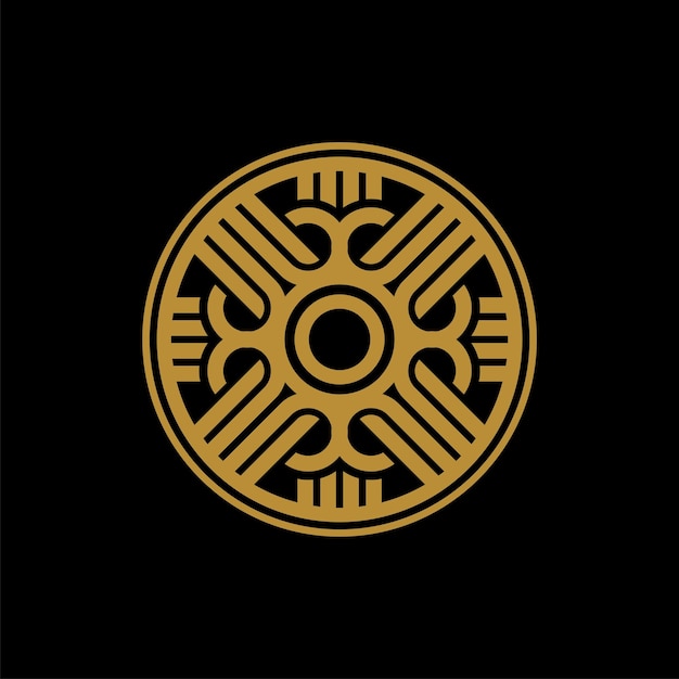 Vector de diseño de ilustración de plantilla de logotipo de moneda decorativa de oro EPS 10