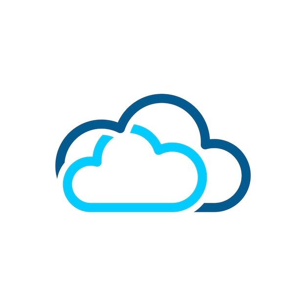 Vector de diseño de ilustración de plantilla de logotipo de nube de línea simple EPS 10