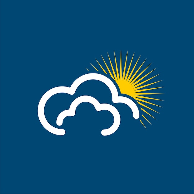 Vector de diseño de ilustración de plantilla de logotipo de nube y sol EPS 10