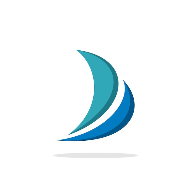 Vector de diseño de ilustración de plantilla de logotipo de onda azul Swoosh EPS 10