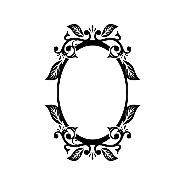 Vector de diseño de ilustración de plantilla de logotipo ornamental de borde ovalado EPS 10