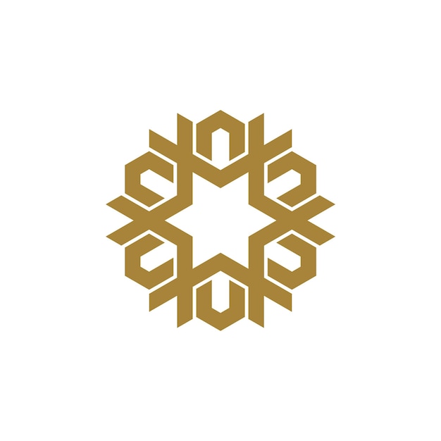 Vector de diseño de ilustración de plantilla de logotipo ornamental de estrella dorada EPS 10