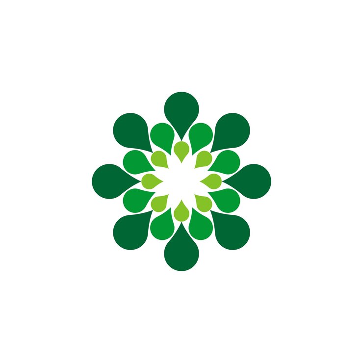 Vector vector de diseño de ilustración de plantilla de logotipo de ornamento de flor verde eps 10