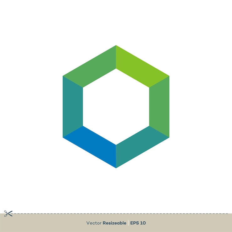 Vector vector de diseño de ilustración de plantilla de vector de logotipo hexagonal eps 10