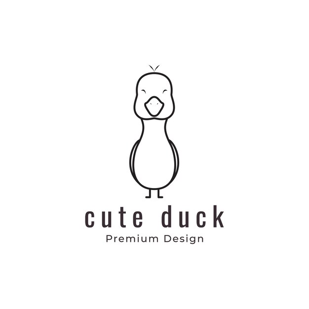 VECTOR DE DISEÑO DE ILUSTRACIÓN DE SÍMBOLO DE LOGOTIPO DE LÍNEA DE PATO