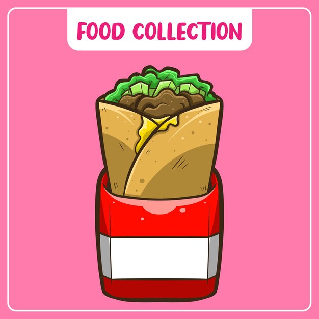El vector de diseño de ilustraciones de la comida tradicional de Kebab de Oriente Medio