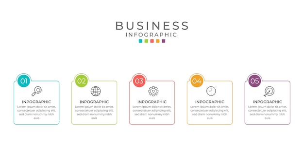 El vector de diseño de infografía de negocios se puede utilizar para el diagrama de diseño de flujo de trabajo del informe anual