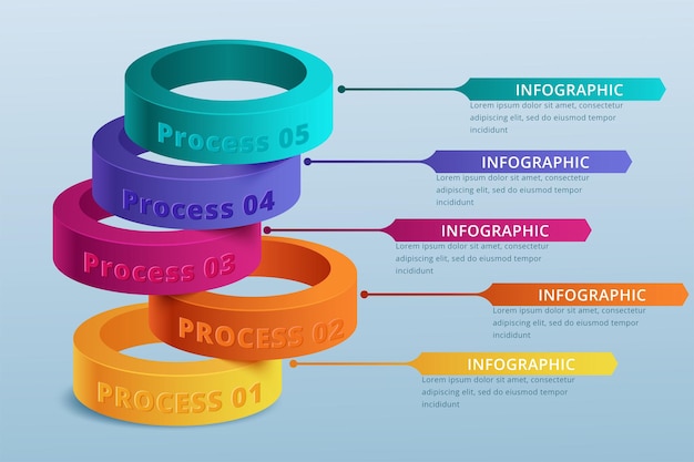 Vector de diseño de infografías de línea de tiempo e iconos de marketing