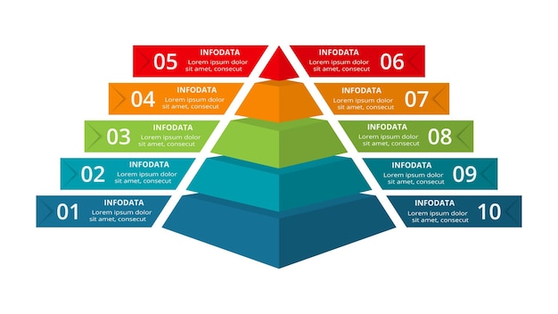 Vector vector de diseño infográfico e iconos de marketing para la presentación de gráficos de diagramas y el concepto de gráfico redondo con 10 opciones