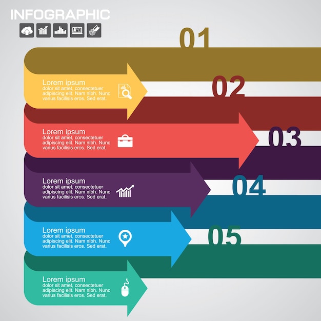 El vector de diseño infográfico y los iconos de marketing se pueden utilizar para el diseño de flujo de trabajo, diagrama, informe anual, diseño web. Concepto de negocio con 7 opciones, pasos o procesos.