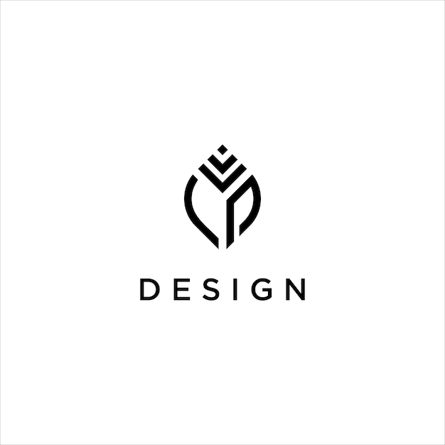 Vector de diseño inicial geométrico del logotipo LP de tecnología financiera