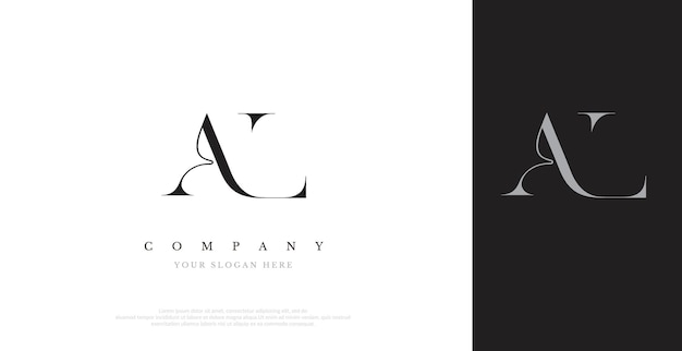 Vector de diseño inicial del logotipo AL