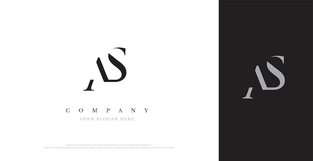 Vector de diseño inicial del logotipo AS