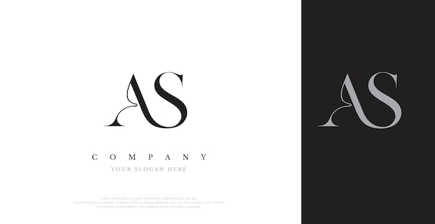 Vector de diseño inicial del logotipo AS