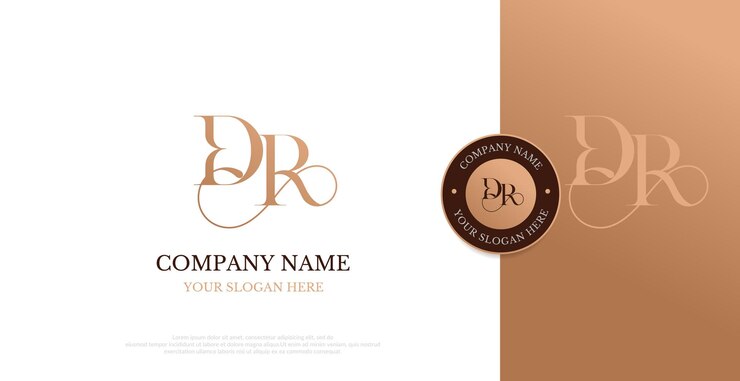 Vector vector de diseño inicial del logotipo de dr
