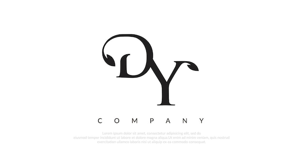 Vector de diseño inicial del logotipo DY
