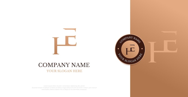 Vector de diseño inicial del logotipo de HE