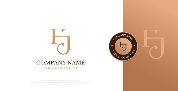 Vector de diseño inicial del logotipo de HJ