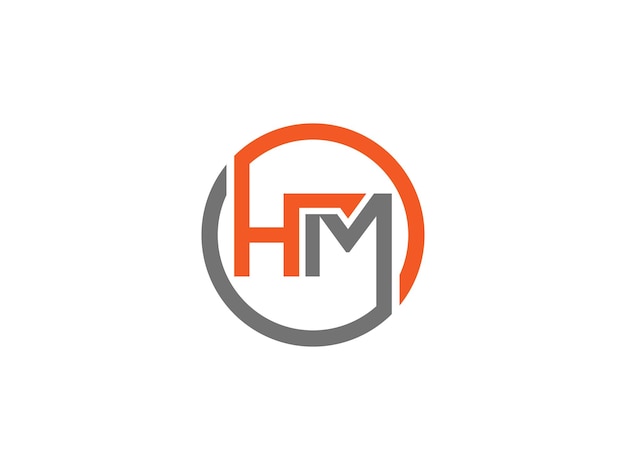 Vector de diseño inicial del logotipo HM Ilustración vectorial de la plantilla de diseño del logotipo de la compañía HM